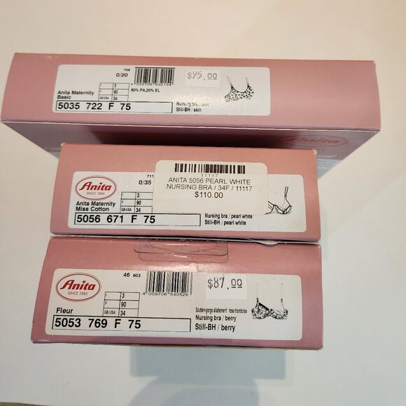 NWT Anita 34F/34DDD Nursing Bra Trio – Underwire Comfort – 5035 5056 5053 - Picture 2 of 3